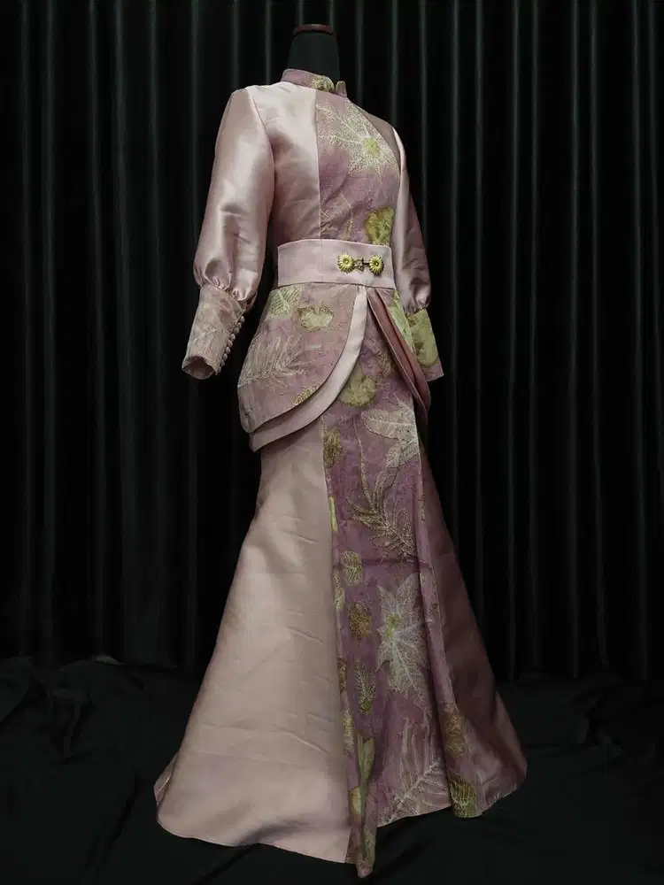 Dress eco print, cape lepas pasang, gaun eco print, gamis eco print