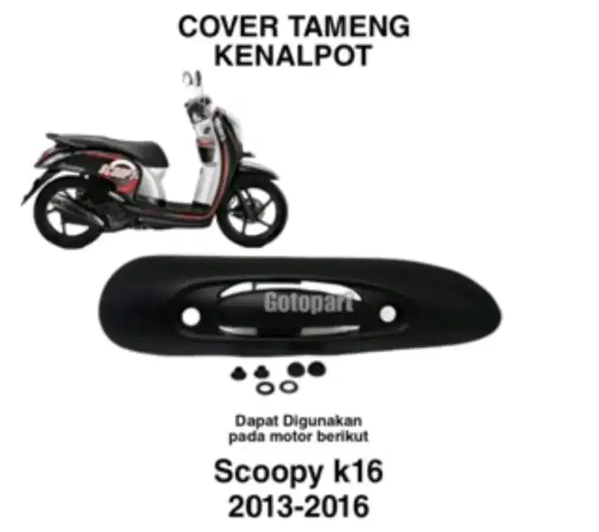 Tameng tutup knalpot Scoopy 2013 - 2016