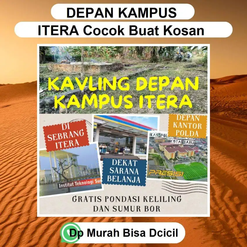 TANAH TERDEKAT KAMPUS TER BESAR DI SUMATRA (ITERA) DAN PINTU TOL