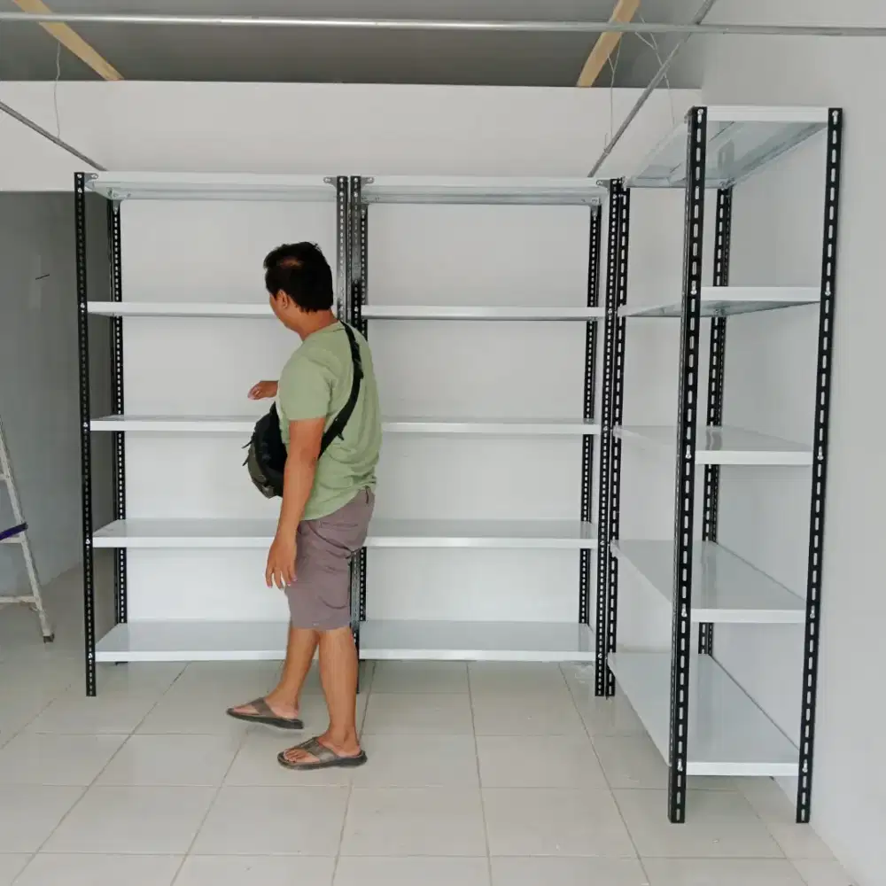 Rak besi siku lubang agen rak besi cikarang