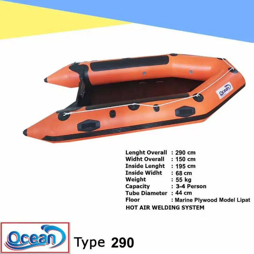 Perahu Karet PVC KOREA Type 290 Bersertifikat Untuk Rescue,Banjir