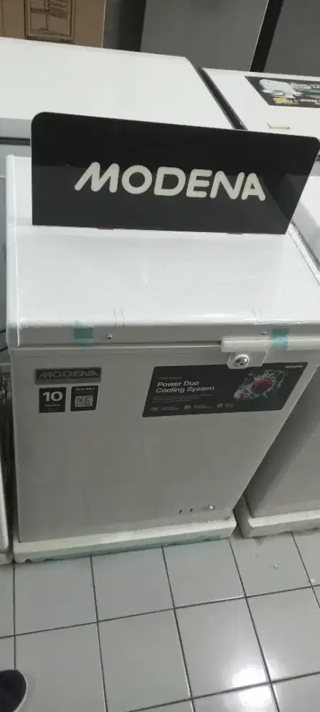 Obral freezer Modena 100liter low Watt stok terbatas Buruaaan