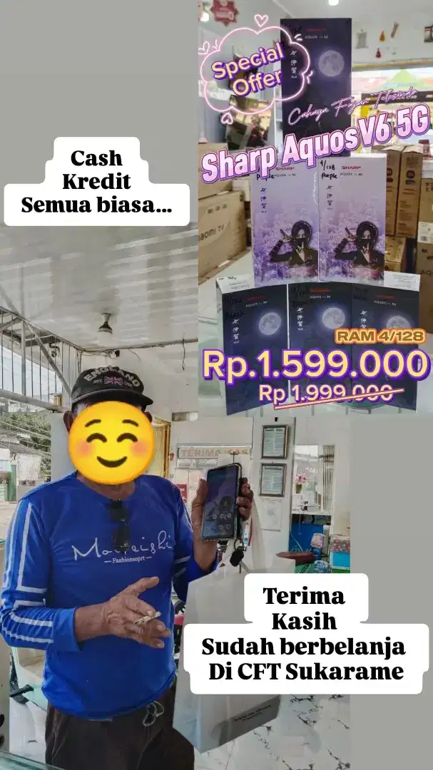 Sharp Aquos V6 5g ram 4 128 nfc new segel bergaransi resmi