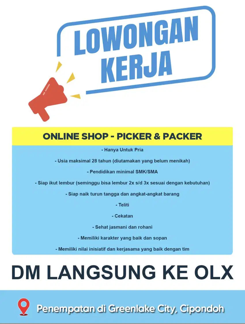 Online shop bagian picker packing