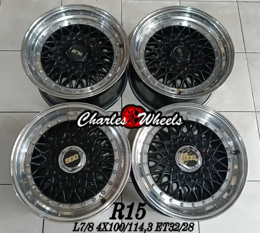 Jual velg bbs rs r15 4x100 4x114,3 avanza livina xenia jazz yaris dll