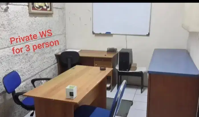 Sewa Ruang Kantor Private Bulanan  utk 3 Orang All In di Kota BANDUNG