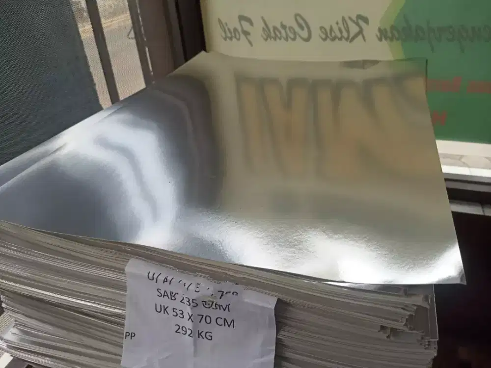 Kertas ivory perak aluboard metalis bahan etiket dan cetak produk