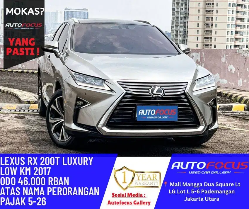 [Garansi 1th] Lexus Rx200T Rx 200 T Luxury AT 2017 pajak 2026