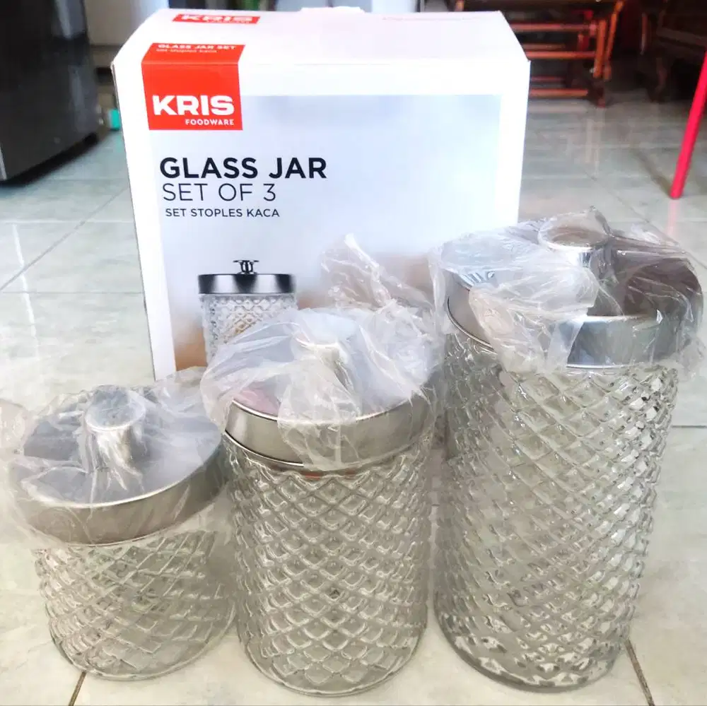 Toples Kris Set 3 Glass Jar