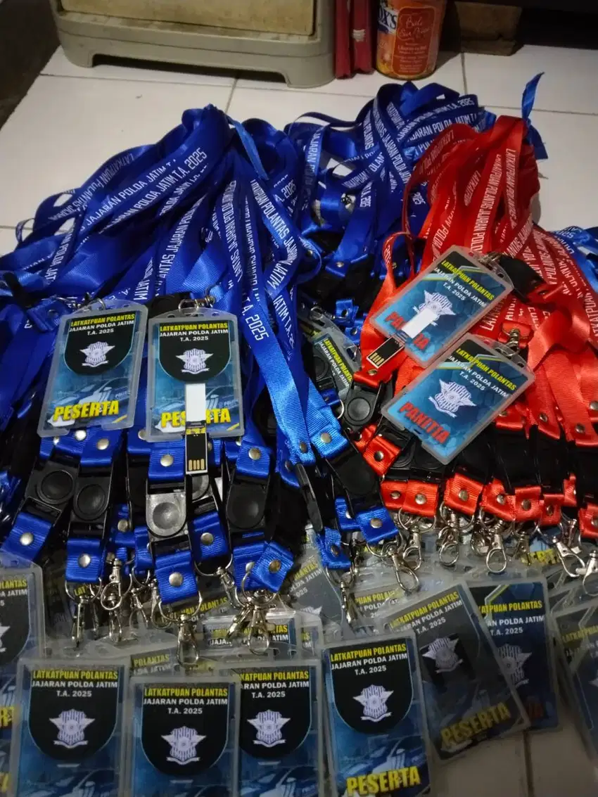 Souvenir Tali Lanyard Tali ID Card Gantungan Kunci Sablon Print Custom