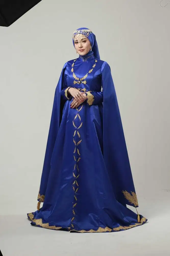 Arabian dress, dress, gaun, gamis, hibi dress, gaun biru, dress blue