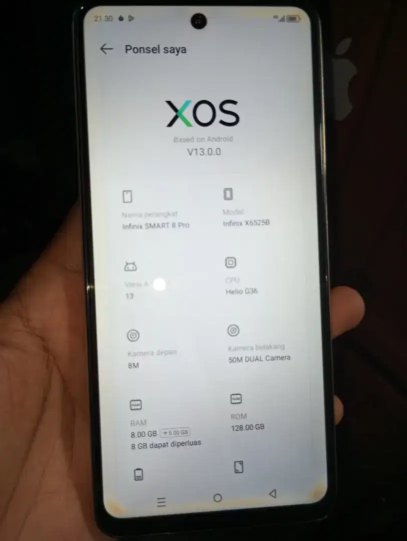 INFINIX SMART 8 PRO 8/128 MINUS DIKIT