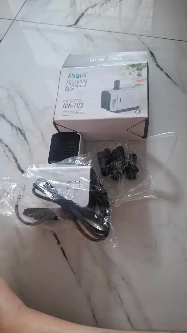 Pompa aquarium amara AM 103 & bio foam size M (1 harga angkut semua)