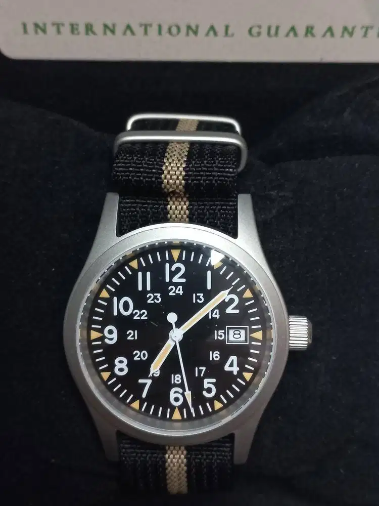 Militado ML05 Date Black Dial Swiss Movement NATO Strap 38mm