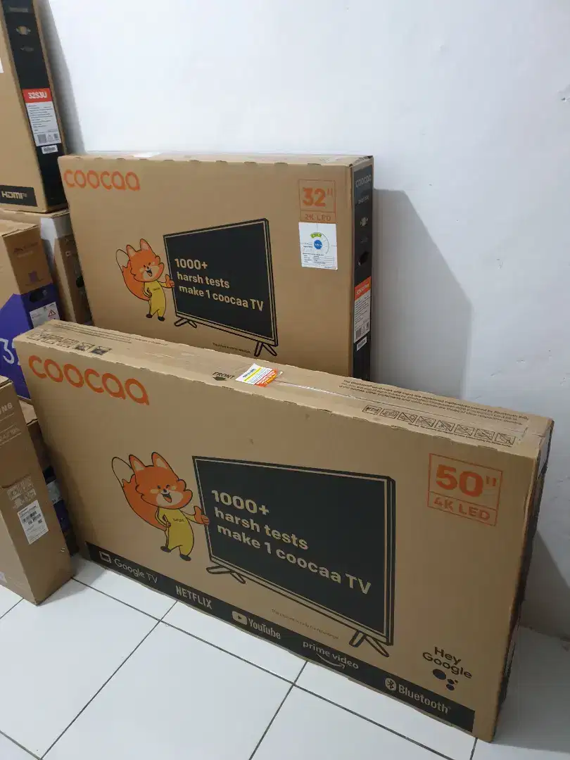 COOCAA GoogleTV 50 inch 4K UHD. 100% Gres pabrik, bisa COD & Setting