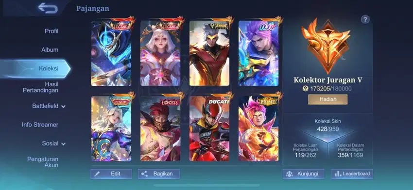 Akun ml juragan 5 skin semi sultan