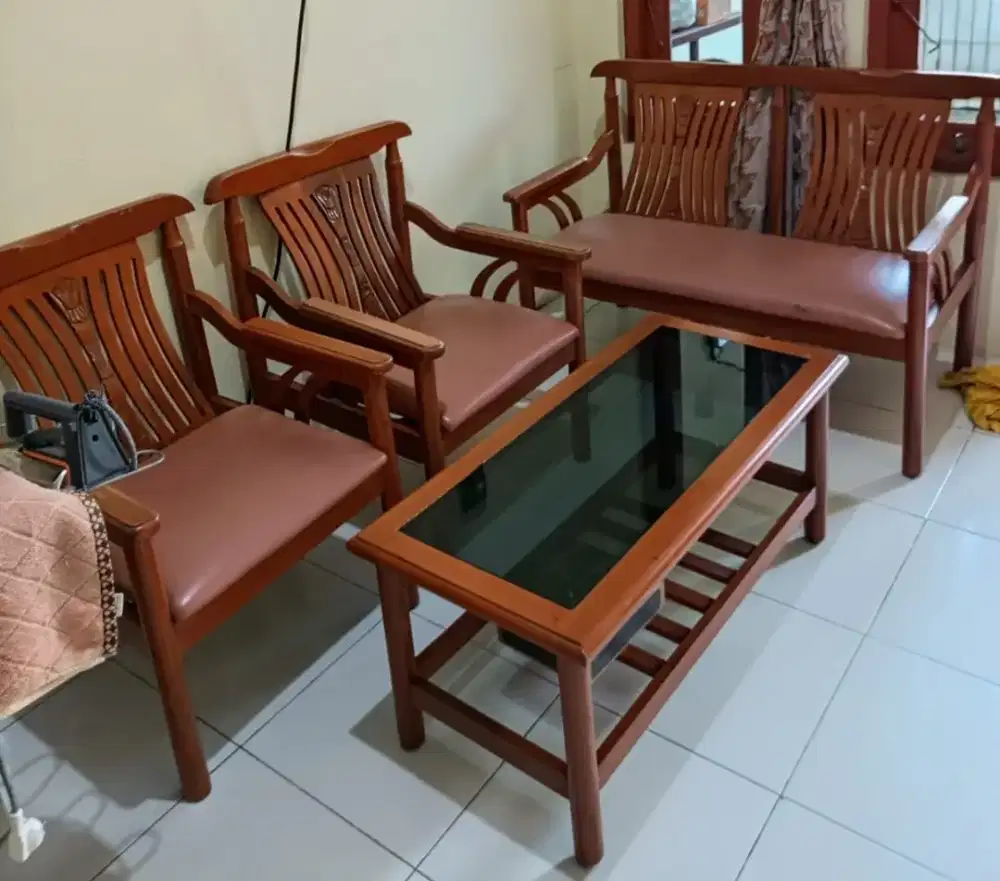 Meja kursi kayu jati