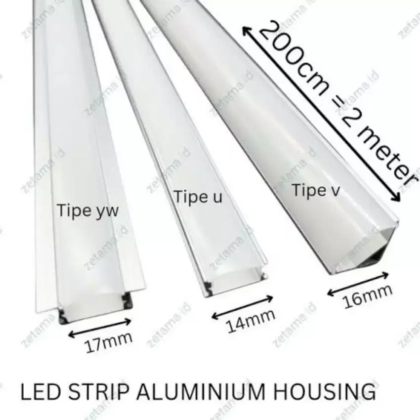 Alumunium frofile lampu led inbow panjang 2 meter