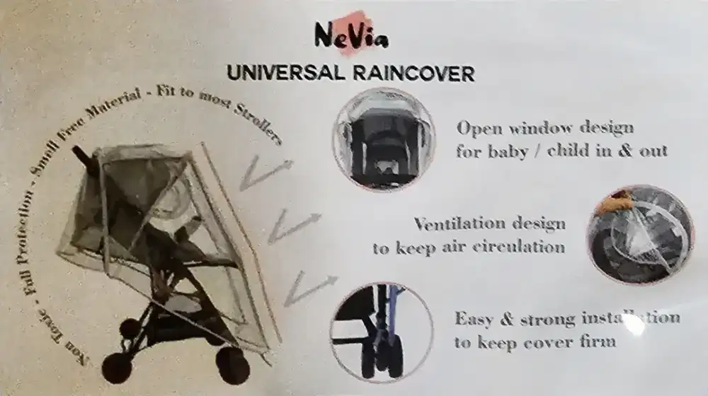Rain cover stroller merk nevia. Baru pakai 1x