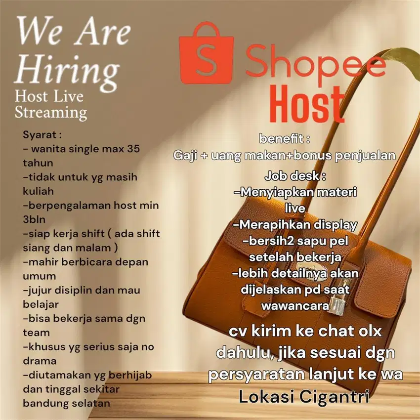lowongan host shopee live shoping