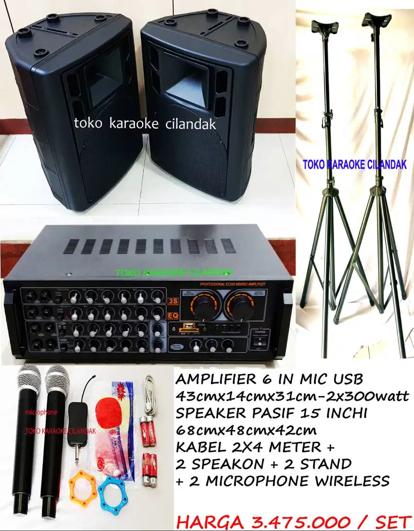 paket sound speaker 15in + mic 2