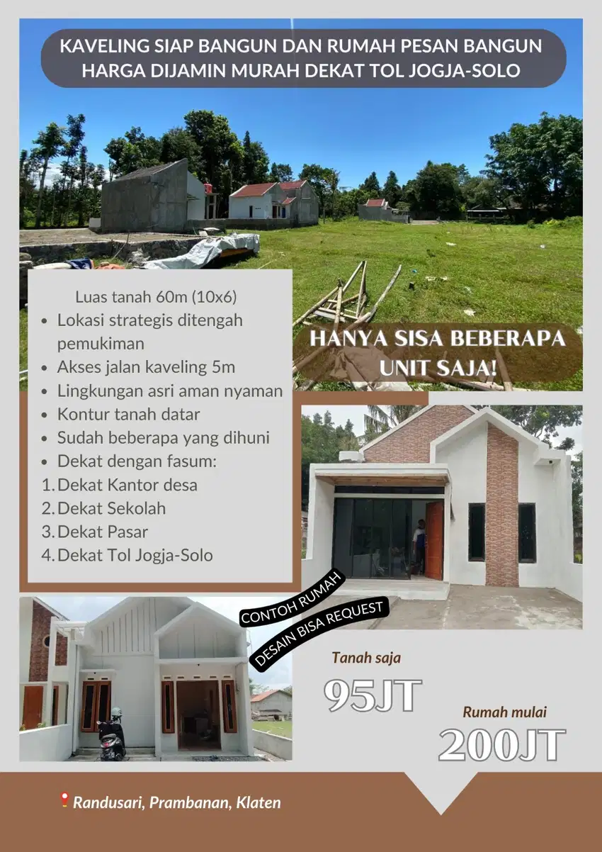 HANYA SISA 1 UNIT SAJA KAVELING SHM RANDUSARI, PRAMBANAN, KLATEN