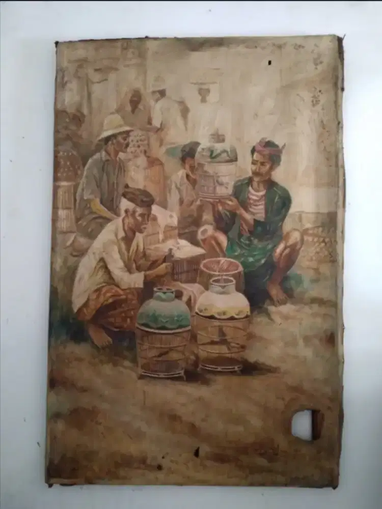 Lukisan  Pasar Burung