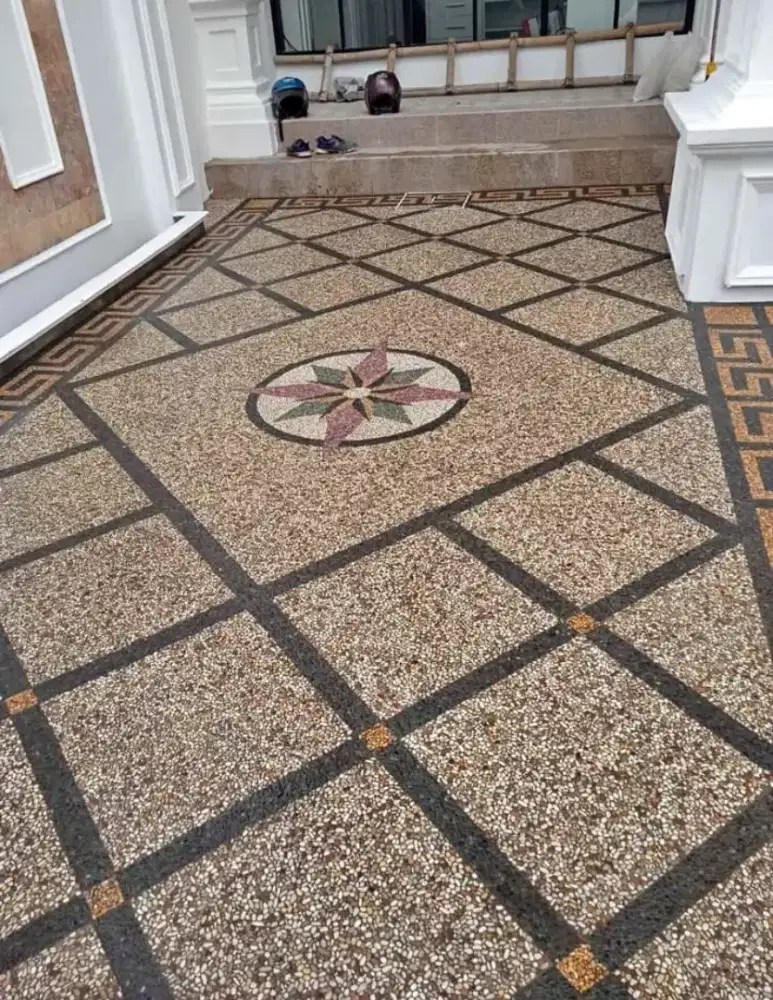 Batu koral sikat motif halaman