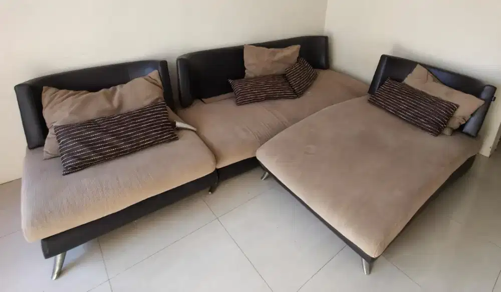 Informa Neo Sabrina Sofa L Sectional Fabric Kiri - Cokelat