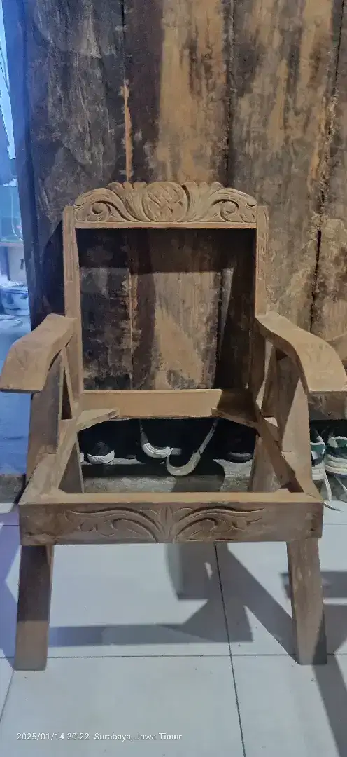 kursi kayu jati ukir lama