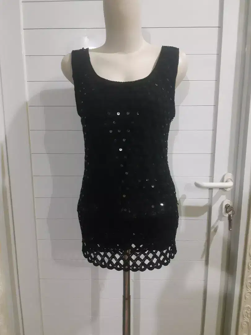 Tanktop pesta jaring sequin redondo preloved tjap karoeng