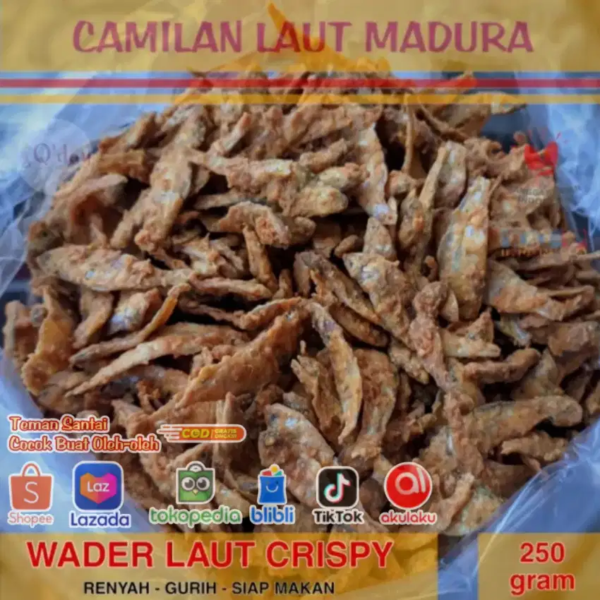 Wader Laut Crispy Goreng Siap Makan Keripik Kerupuk Asli Original