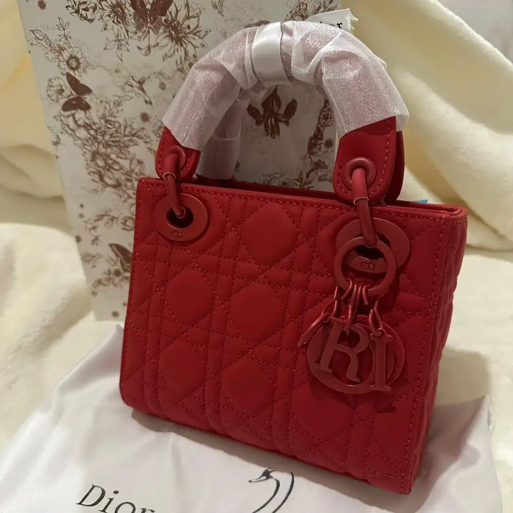 [New] Mini Ladyy Diorrr Red Hand Bag