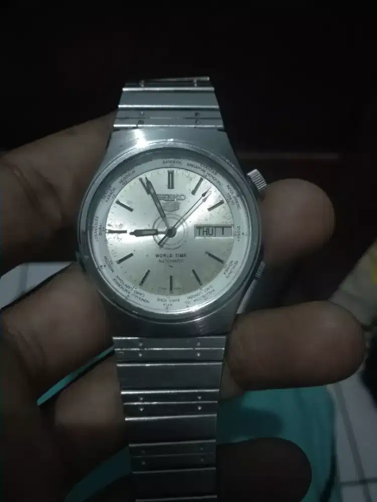 Jam tangan Seiko 5 7009-886a world time tombol 2 original automatic