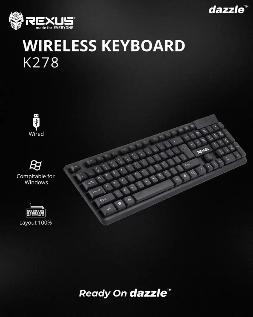 Keyboard Wireless Rexus K278