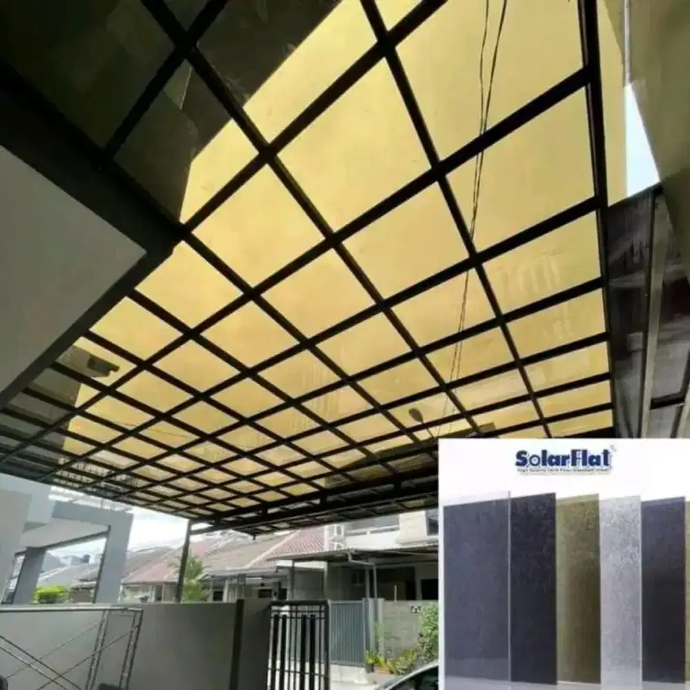 Kanopi solar flat mewah seperti kaca