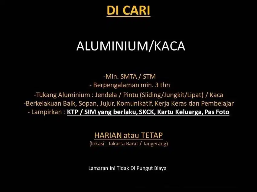 Tukang Aluminium / Kaca