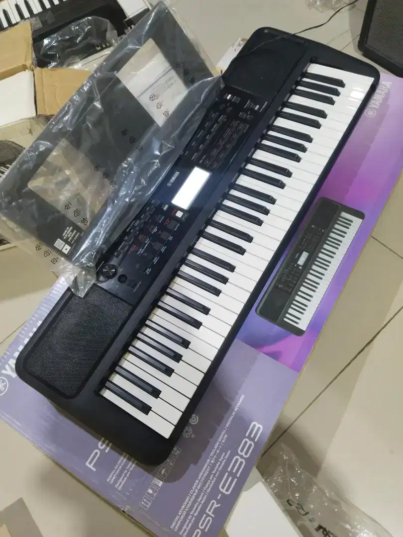 Keyboard Yamaha PSR E383 Fullset Istimewa