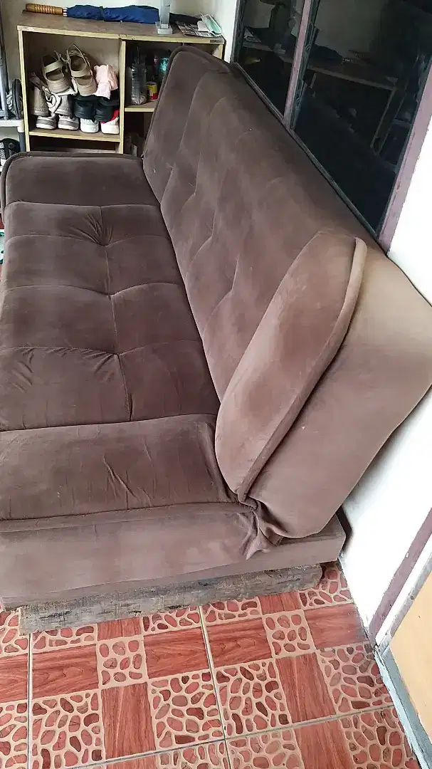 Sofa Bed second warna coklat