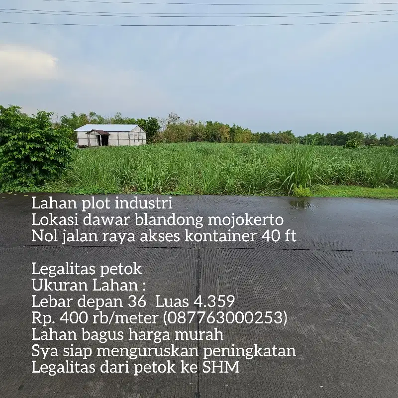 Lahan plot industri dawar Harga paling murah