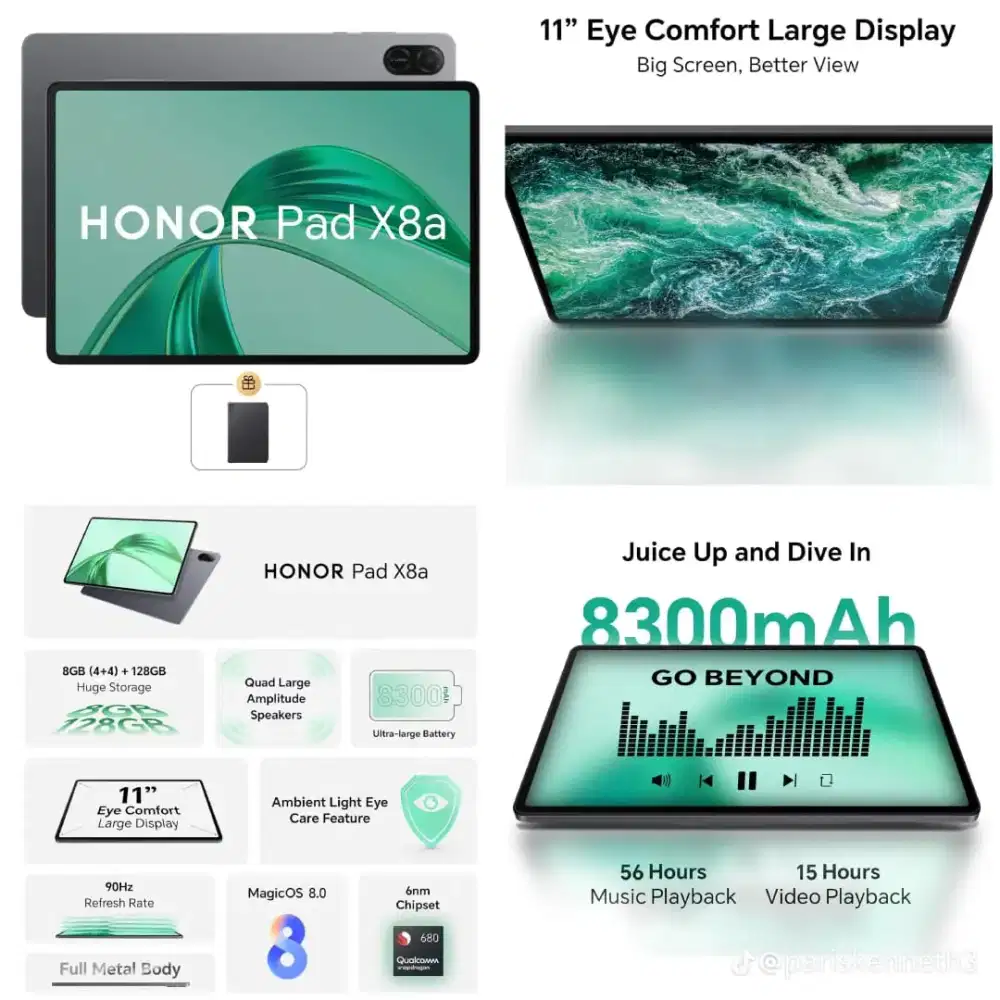 HONOR PAD X8A RAM 4/128 TABLET ANAK