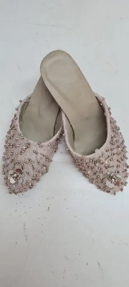 Sepatu sendal wedding payet, sepqtu sendal luxury