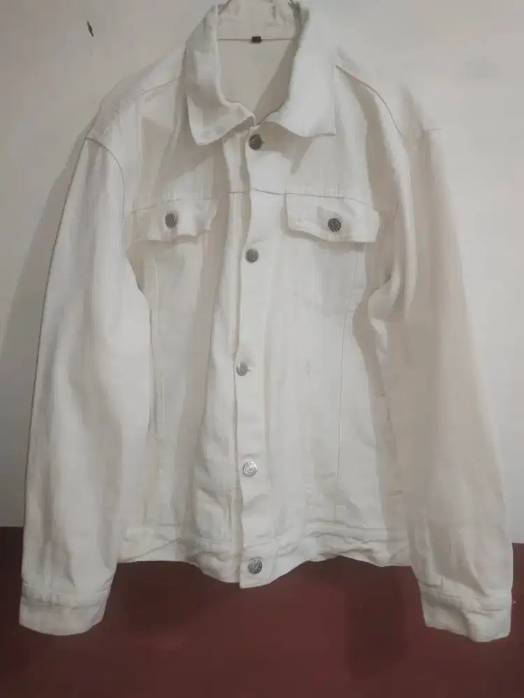 Jaket jeans white size L