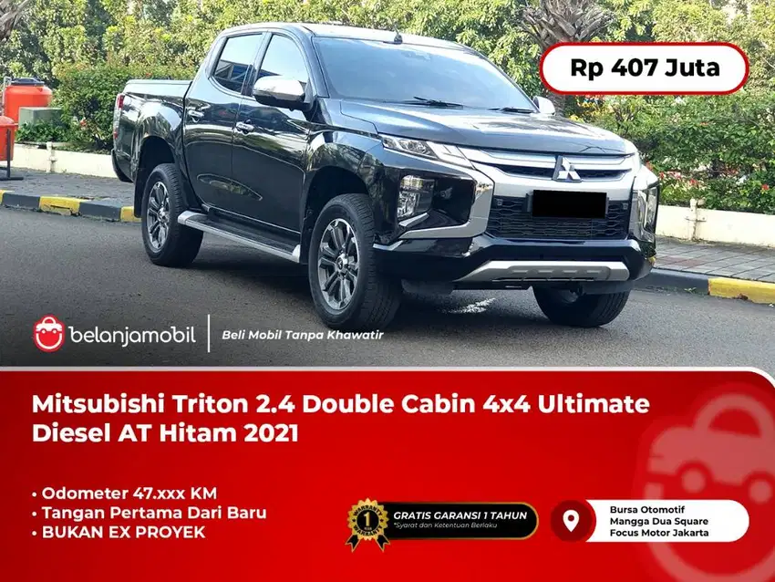 Mitsubishi Triton 2.4 DC 4x4 Ultimate Diesel AT Hitam 2021/2022