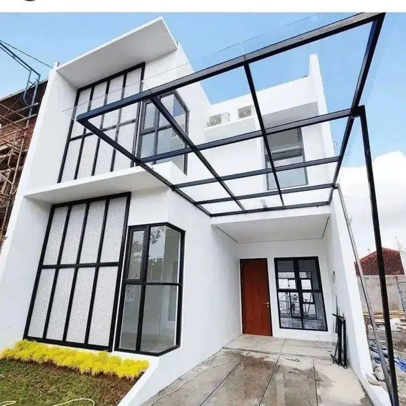 kanopi atap solarflat rangka besi hollo galvanis