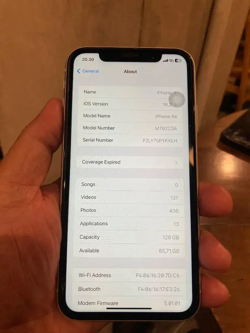 IPHONE XR 128GB INTER FULLSET NO MINUS ALL OPERATOR
