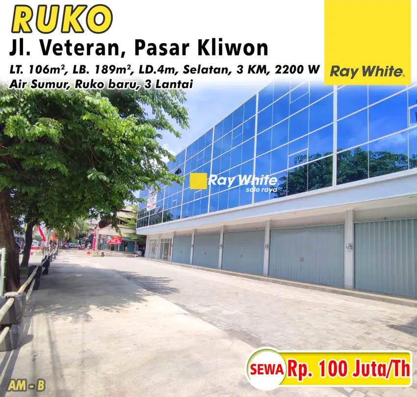 Disewakan Ruko Baru 3 Lantai Lokasi Jl Veteran Gading Sisa 1 Unit