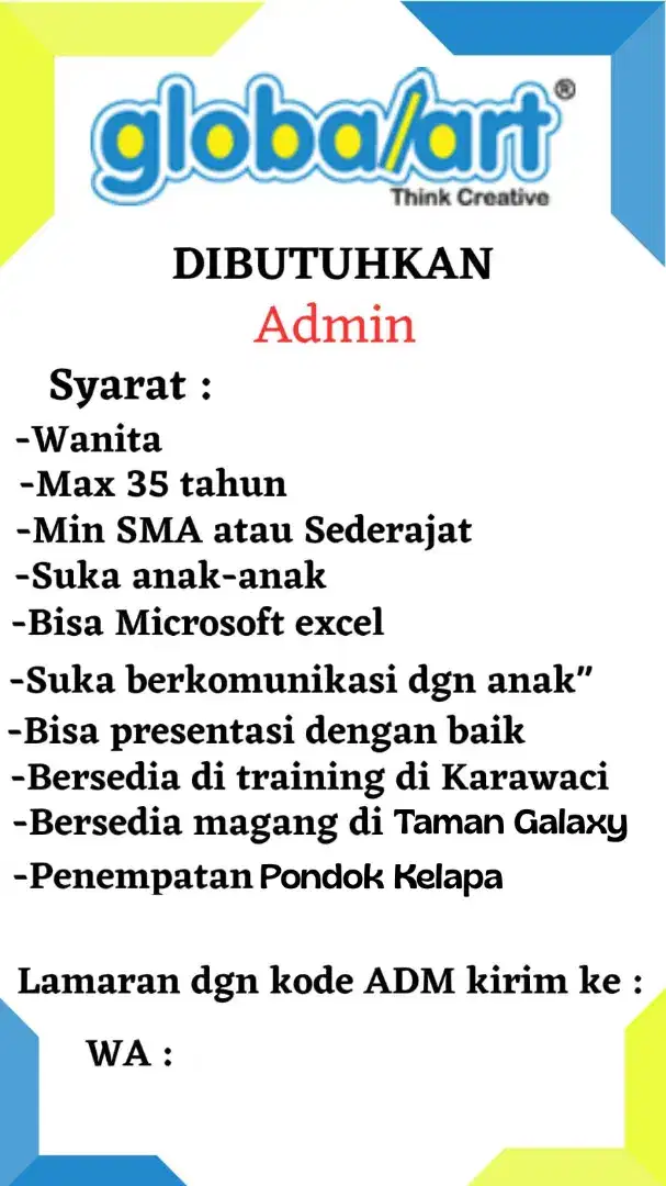 Dibutuhkan Admin