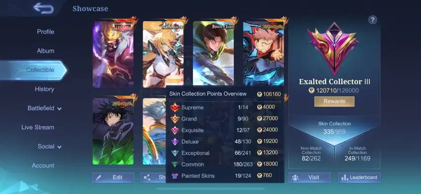 AKUN MOBILE LEGEND CC YSS FRANCO LEGEND TAS TAS READY