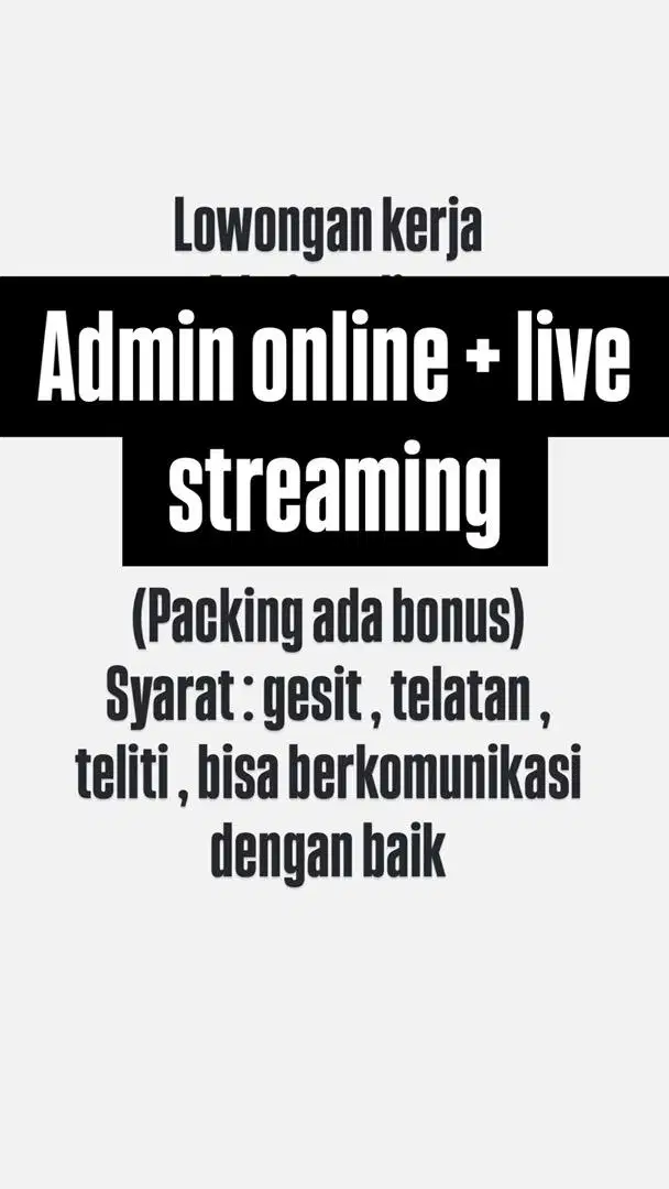 Admin packing / admin live streaming